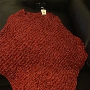 Chenille Red Poncho